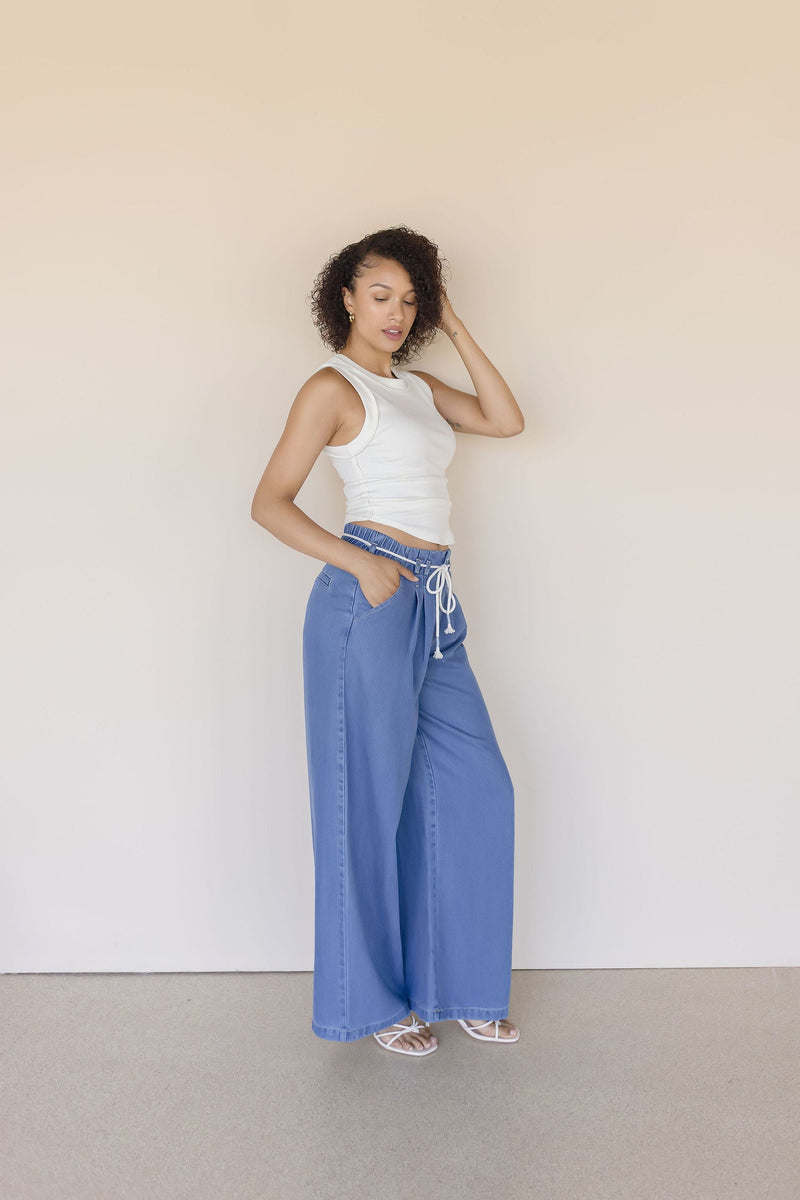 Francie Pleated Wide Leg Jean