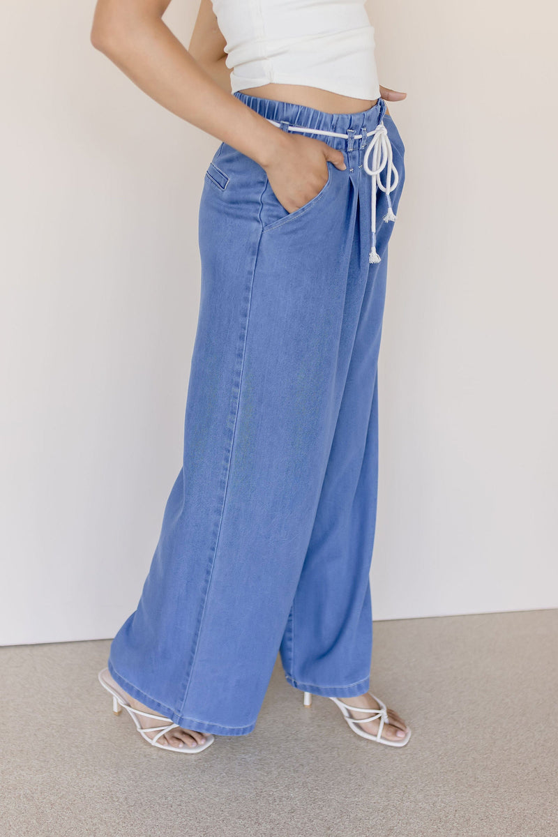 Francie Pleated Wide Leg Jean
