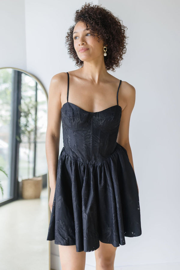 Linelly Jacquard Bustier Skater Dress
