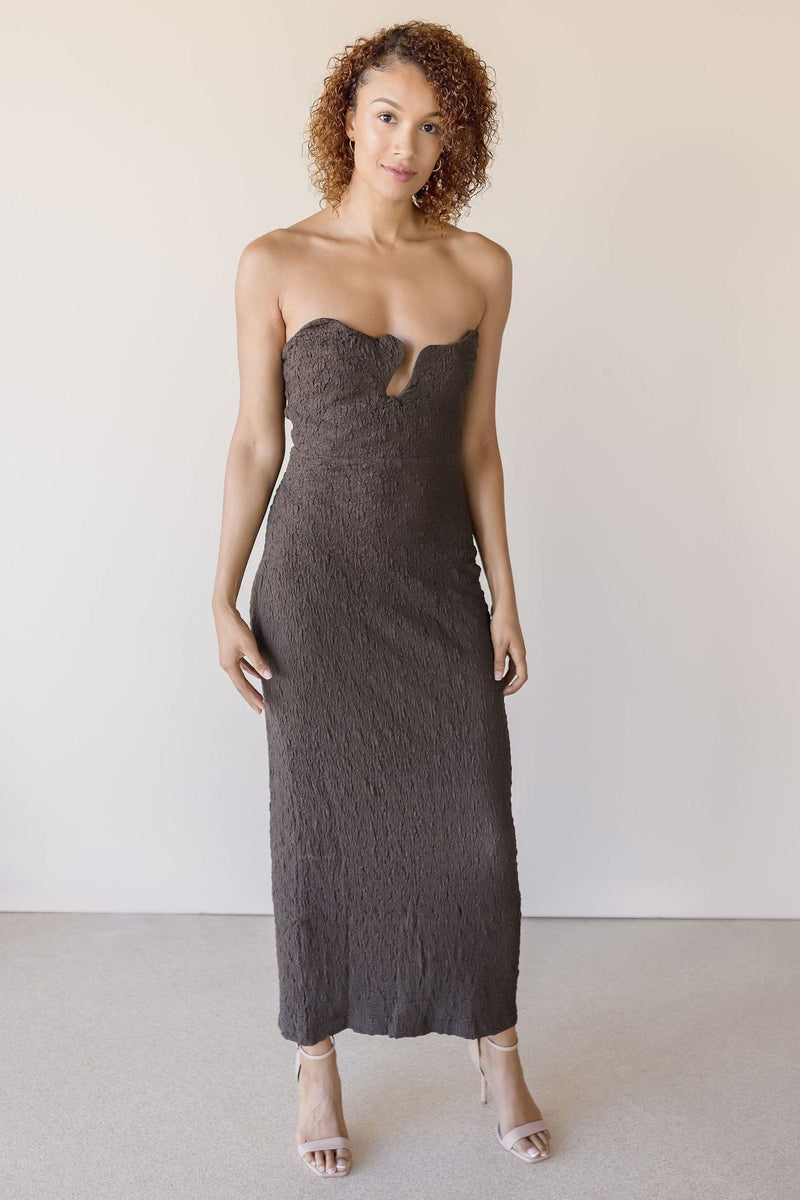 Suvi Textured Strapless Dress