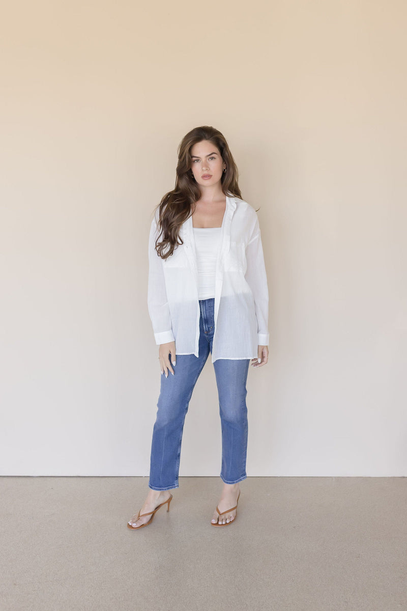 Airy Cotton Button Down Shirt