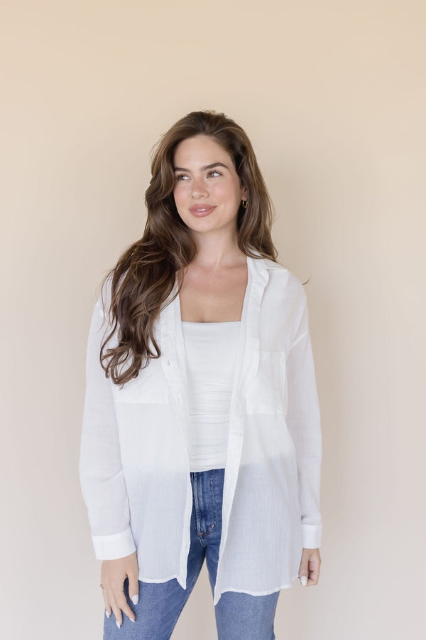 Airy Cotton Button Down Shirt