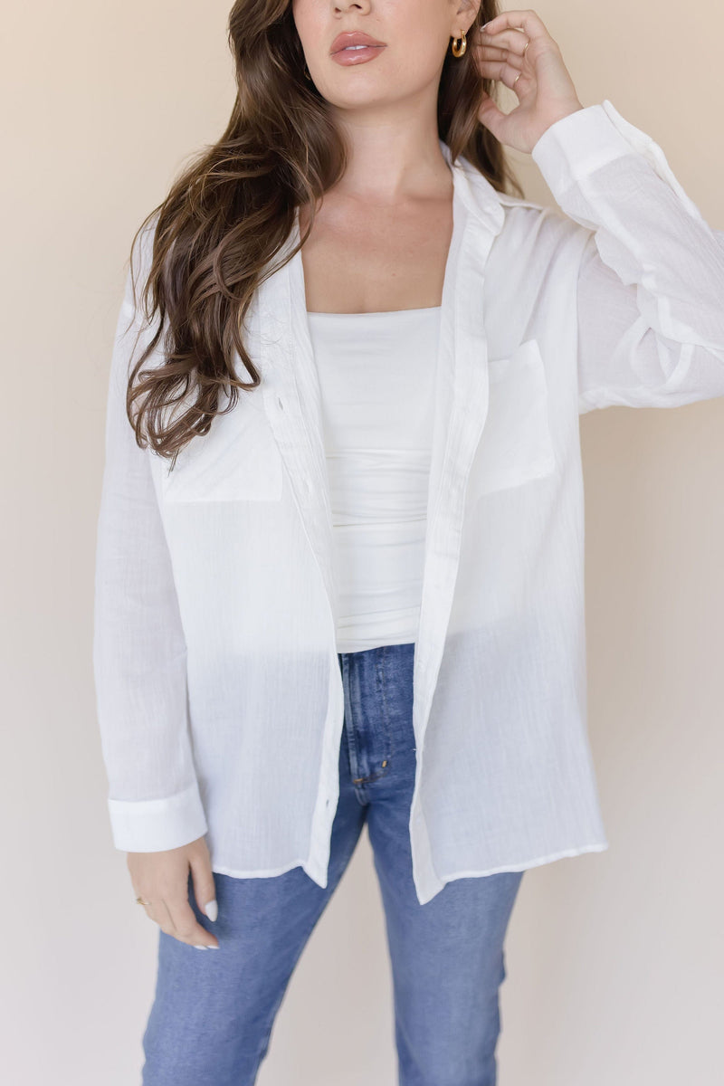 Airy Cotton Button Down Shirt