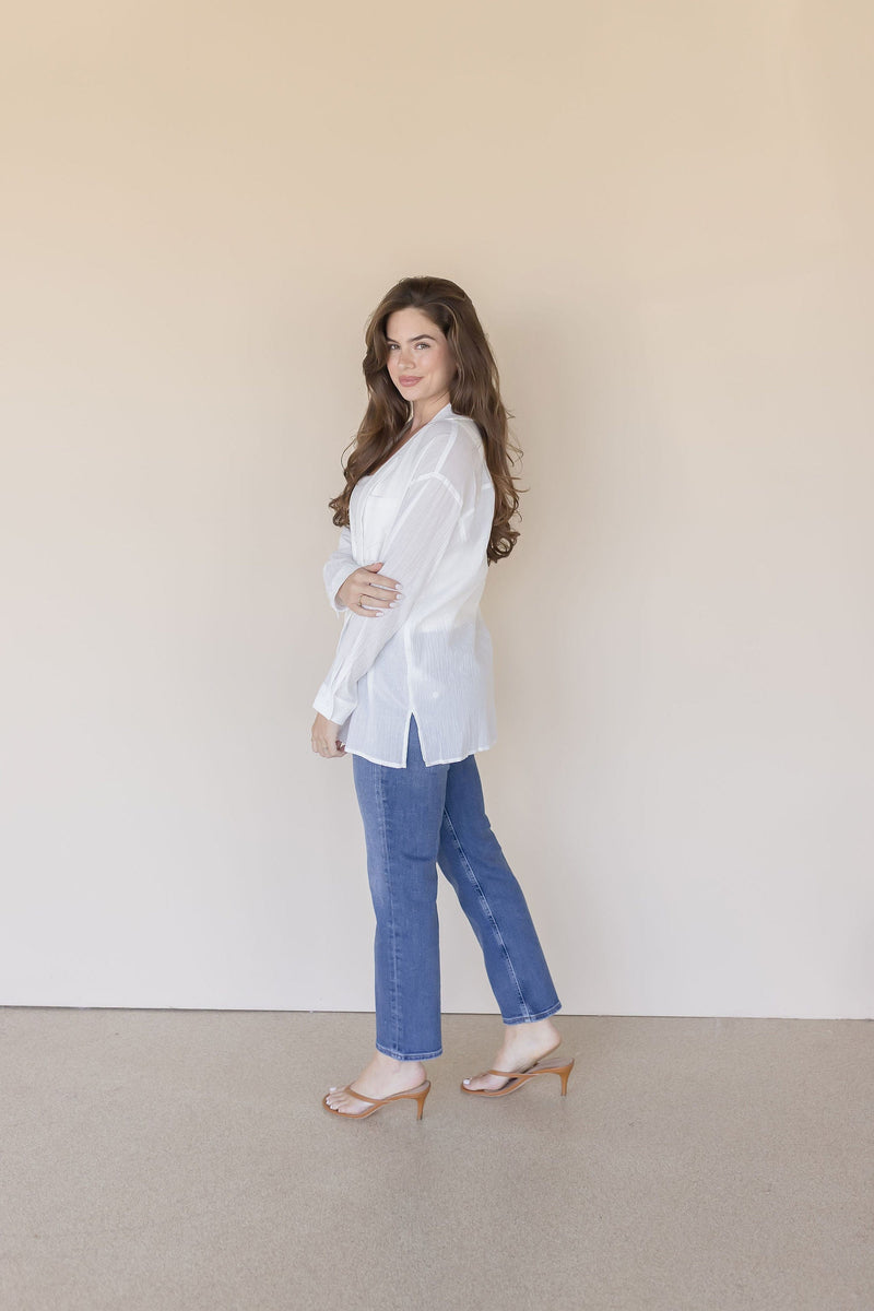 Airy Cotton Button Down Shirt