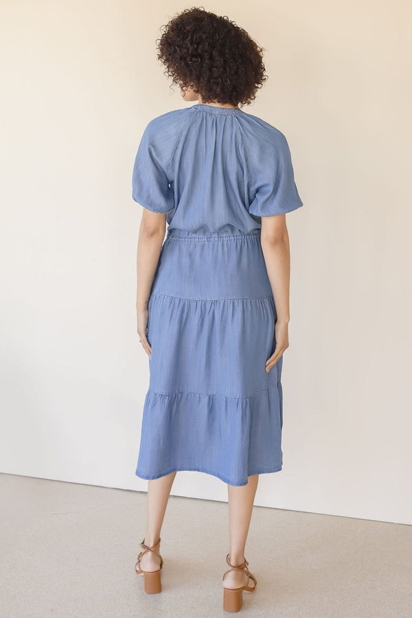 Cassie Puffed Sleeve Midi Dress
