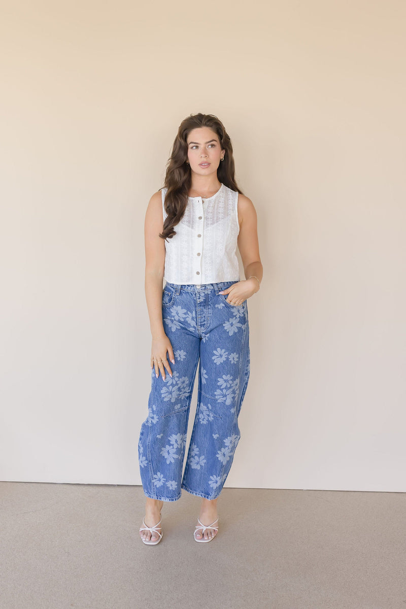 Good Luck Printed Barrel Jeans