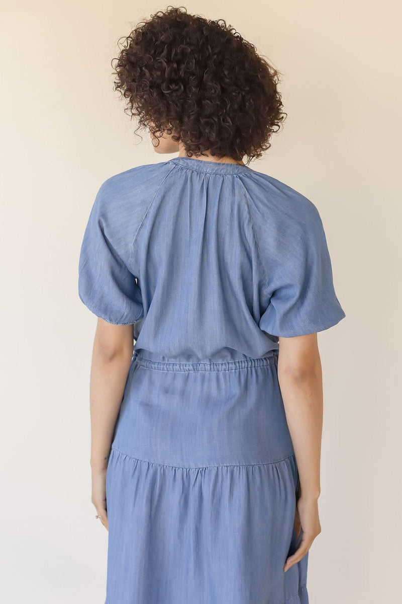 Cassie Puffed Sleeve Midi Dress