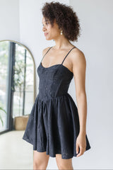 Linelly Jacquard Bustier Skater Dress