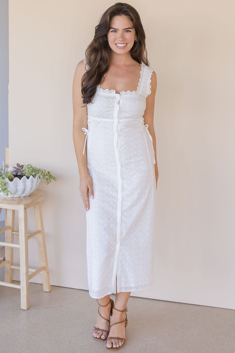Valetta Eyelet Lace Midi Dress
