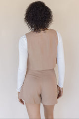 Dara Linen Square Neck Vest
