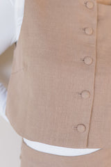 Dara Linen Square Neck Vest
