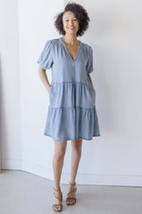 Marscina Puffed Sleeve Dress