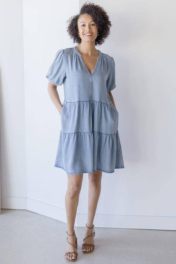 Marscina Puffed Sleeve Dress