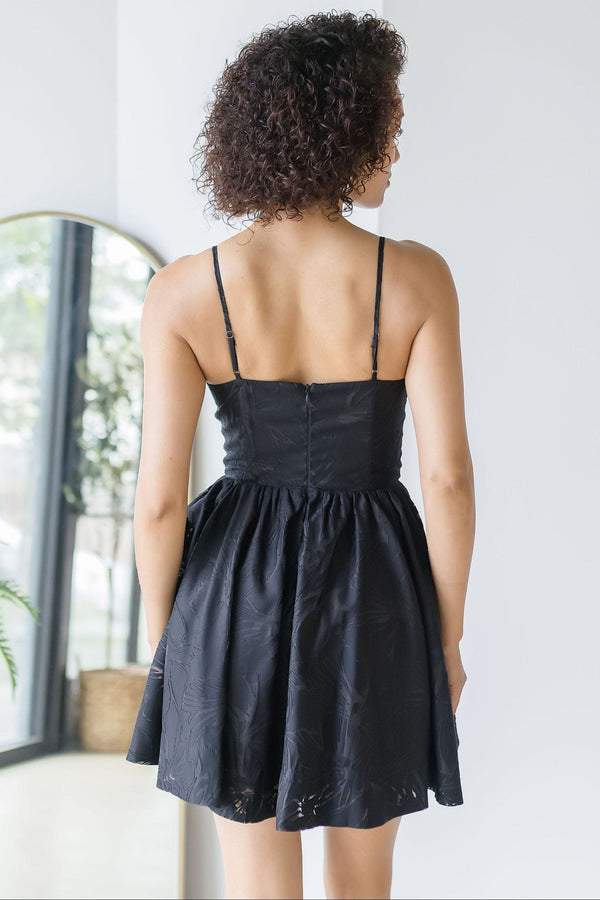 Linelly Jacquard Bustier Skater Dress